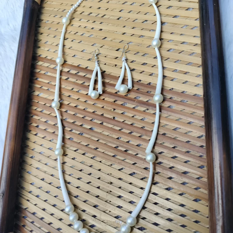 Handmade Dentalium Necklace and Earings