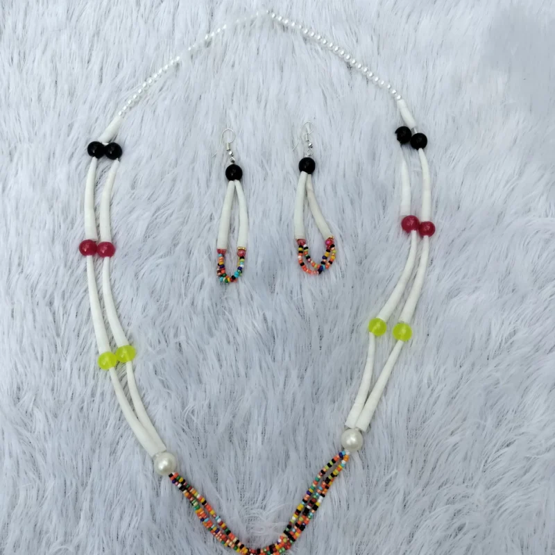 Handmade Dentalium Necklace and Earings