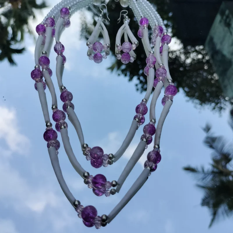 Handmade Dentalium Necklace and Earings