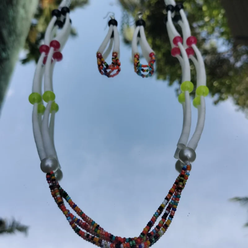 Handmade Dentalium Necklace and Earings