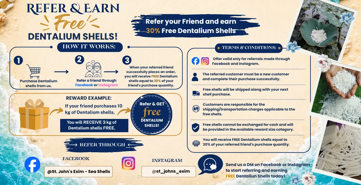Referral offer with seashellsfromindia