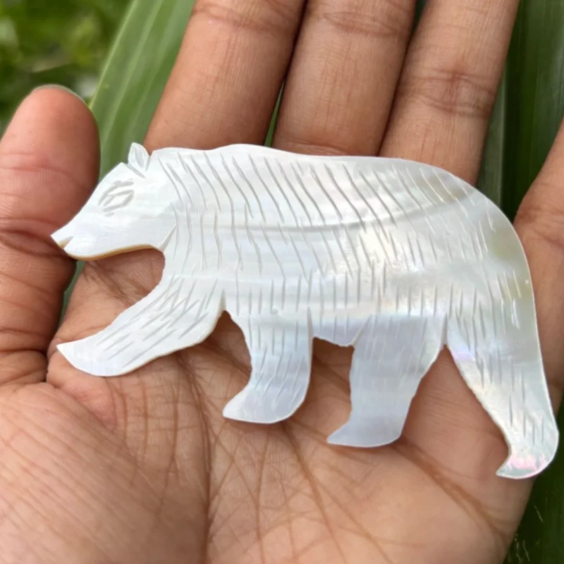 Bear MOP Shell1 (2) Bear Shape Mother of Pearl Shell – Carved MOP Shell for Crafts & Jewelry